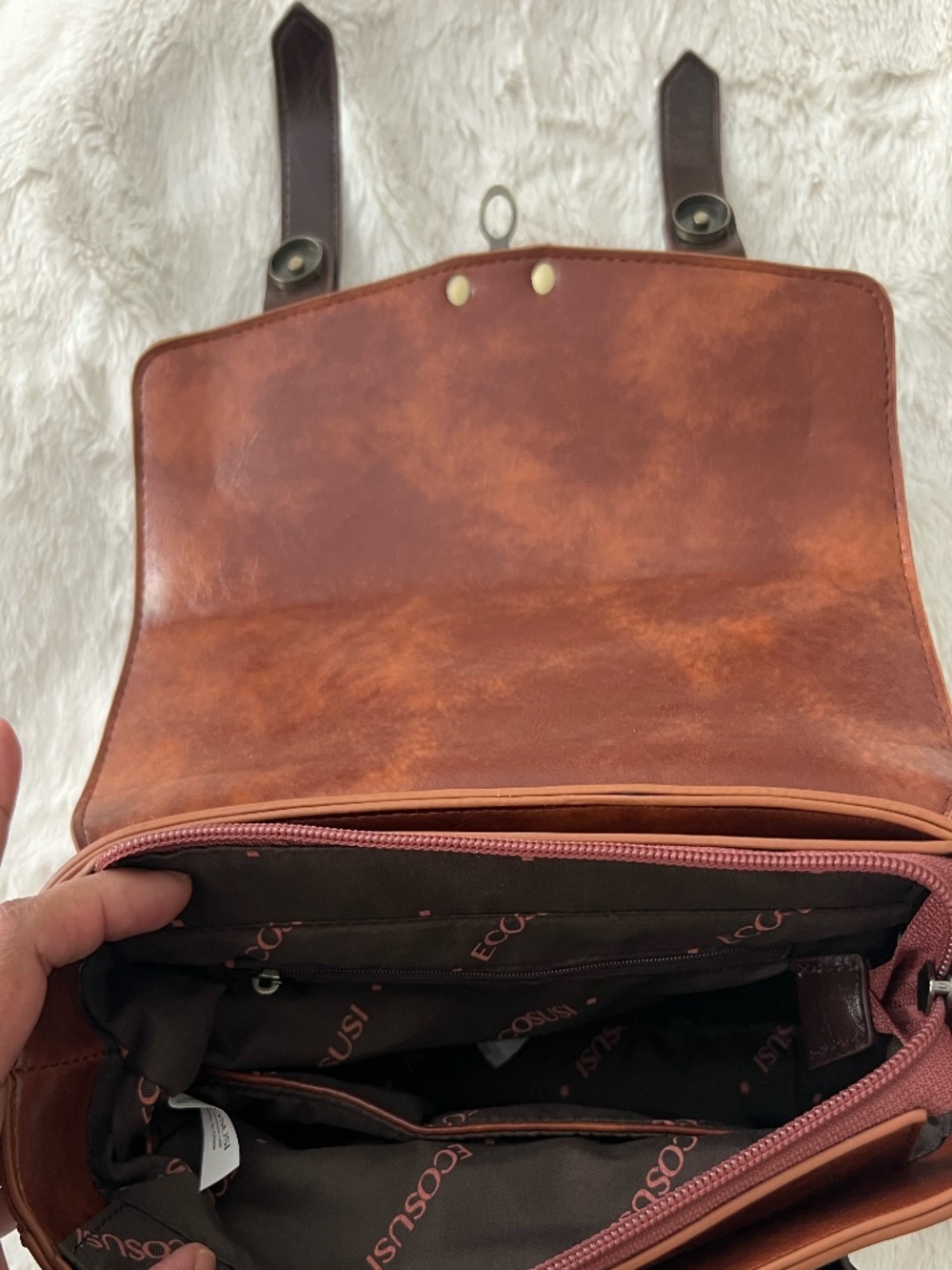 ECOSUSI Brown Satchel Purse - Picture 3 of 4